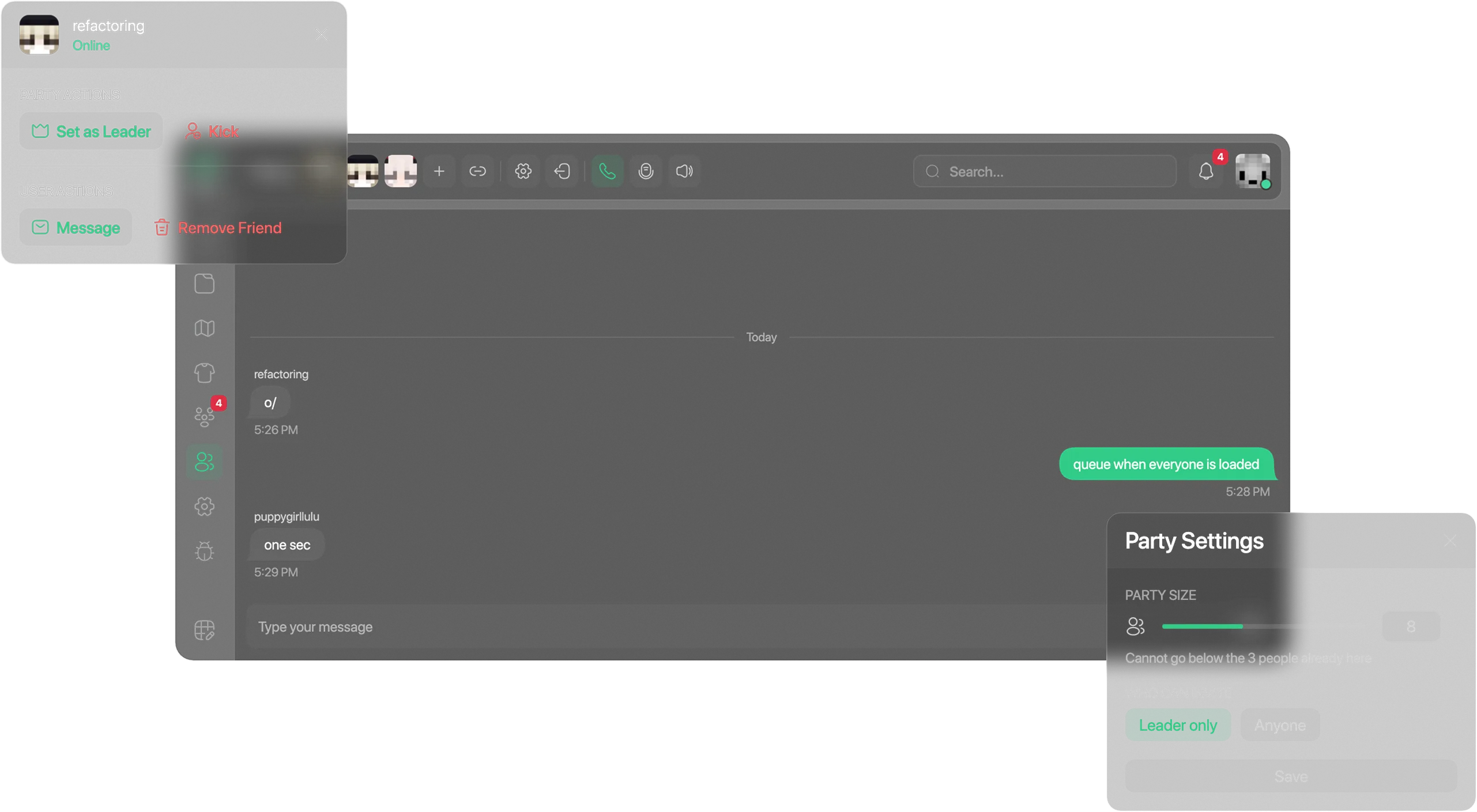 Clover party chat